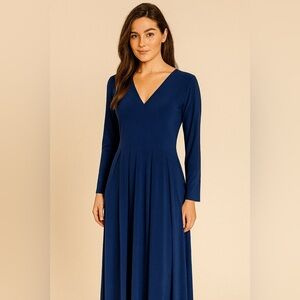 KOH KOH V-Neck Long Sleeve Maxi  Dress Size Small